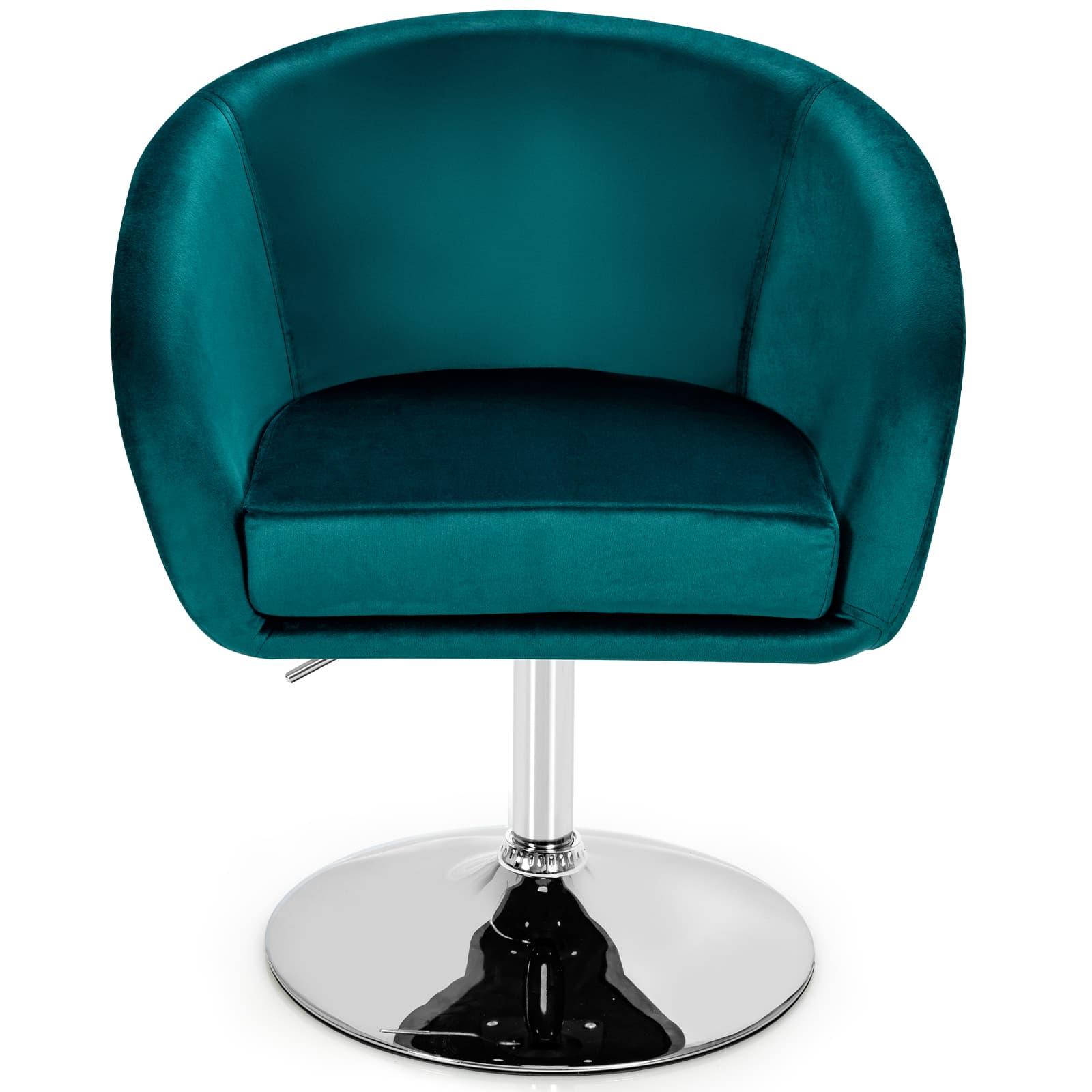 CostwayChaise Pivotante en Velours Fauteuil de Bureau réglable en Hauteur Base Galvanisée Charge 125kg Vert